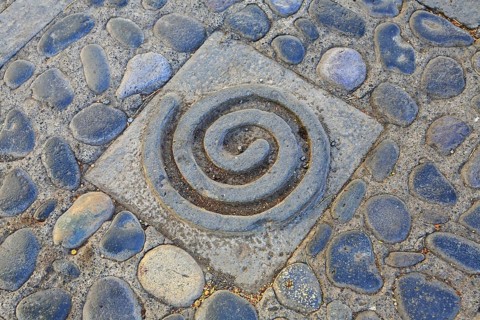 Paving stone at the Casa Parroquial. Agaete, Las Palmas