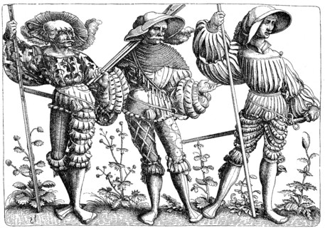 Three Landsknechte, foot soldiers