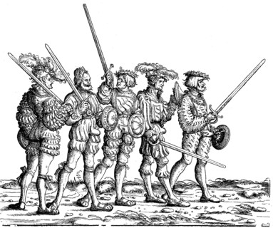 Group of fencers in the triumphal procession of Emperor Maximilian I around 1500, Austria