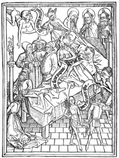 Facsimile of the third and fourth pages of the first printed Latin edition of the Bible of the Poor, Biblia Pauperum