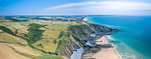Fields and Farms over GCHQ Bude, GCHQ Composite Signals Organisation Station Morwenstow