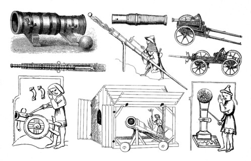 Illustrations of various types of weapons of the oldest artillery, Germany