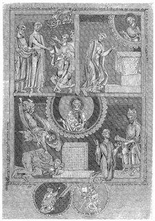 Depiction from the story of the sorcerer Theophilius, the Faust legend of the Middle Ages