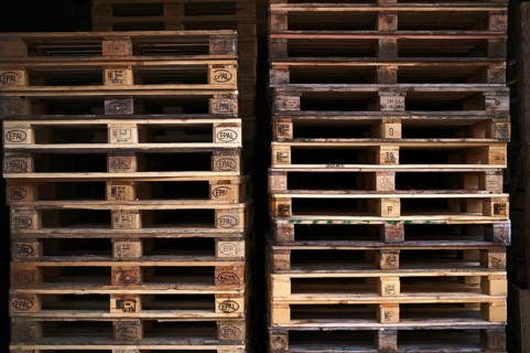 EURO pallets, stacked