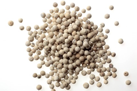 White pepper, ripe pepper freed from the husk