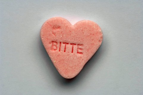 Peppermint heart with the inscription Please,