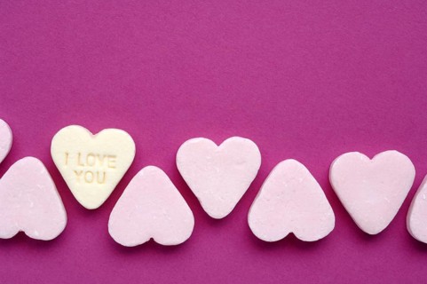 Peppermint heart with the inscription I love you,