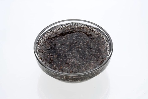 Chia gel, chia seeds soaked in water