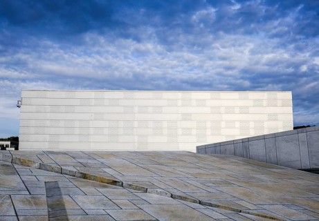 Sloping marble staircase to the roof of the Oslo Opera House, Operahuset Oslo