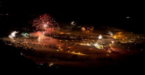 New Year's Eve, fireworks at midnight