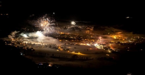 New Year's Eve, fireworks at midnight