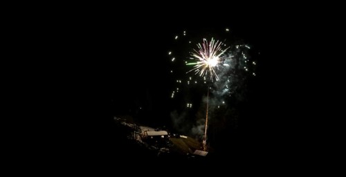 New Year's Eve, fireworks at midnight