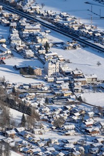 Snow-covered valley, Brixen im Thale