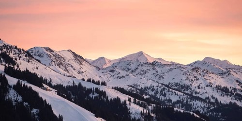 View of the Grossvenediger, Alps in winter with snow-covered mountains