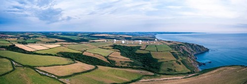 Fields and Farms over GCHQ Bude, GCHQ Composite Signals Organisation Station Morwenstow