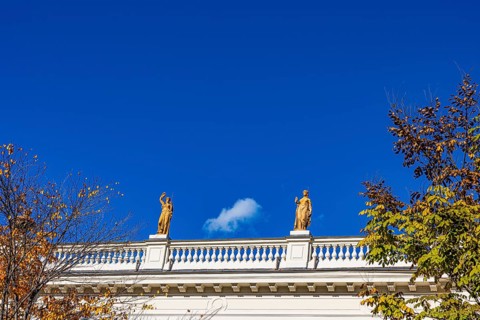 Art Nouveau Sculptures on the Merano spa hotel, Merano