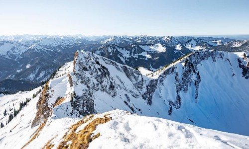 Snow-covered Rotwand, mountains in winter