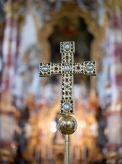Cross in the chancel of the pilgrimage church of the Flagellated Saviour on the Wies, Wieskirche