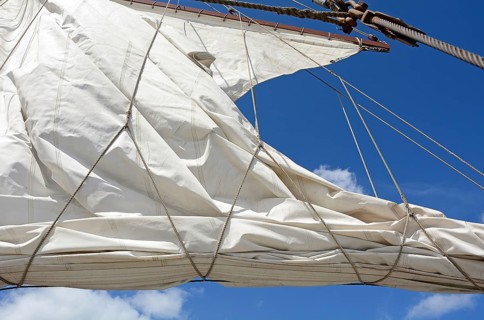 White sail hoisting, Baltic Sea