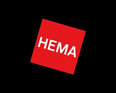 HEMA store, rotated logo