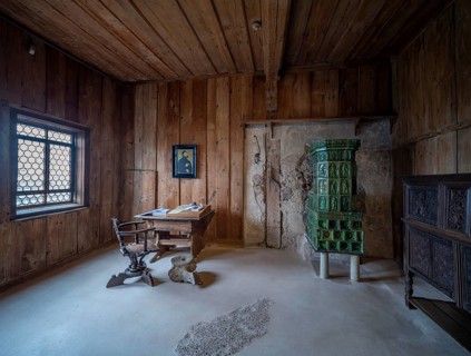 Luther Room at Wartburg Castle. The reformer Martin Luther 1483-1546 stayed at Wartburg Castle 1521-1522 as Junker Joerg and translated the New Testament into German there, Eisenach