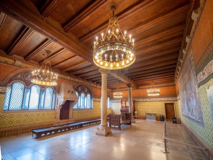 Wartburg, Singers' Hall with Singer's War fresco by Moritz von Schwind r. Eisenach