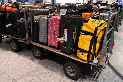 Baggage handling suitcases,
