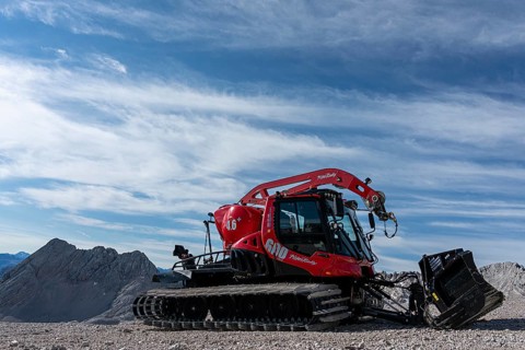 Snow groomers on the summit of the Zugspitze, Garmisch-Partenkirchen