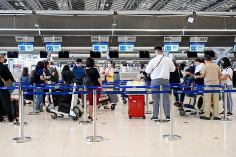 Tourist Traveller Check-in Suvarnabhumi Airport, Bangkok