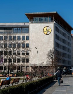 Hoechst advertising sign, Hardenbergstrasse high-rise