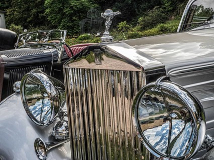 Vintage car meeting, Rolls Royce radiator mascot Spirit of Ecstasy Emily