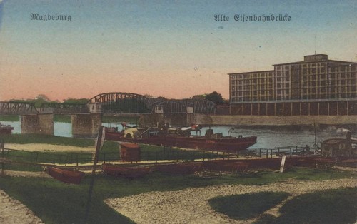Old railway bridge in Magdeburg, Saxony-Anhalt