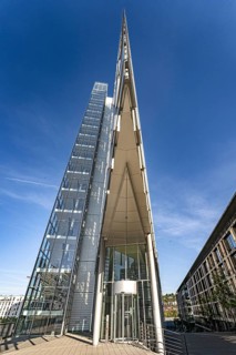 Modern glass building of the LBBW, architecture