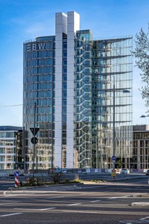 Modern glass building of the LBBW, architecture