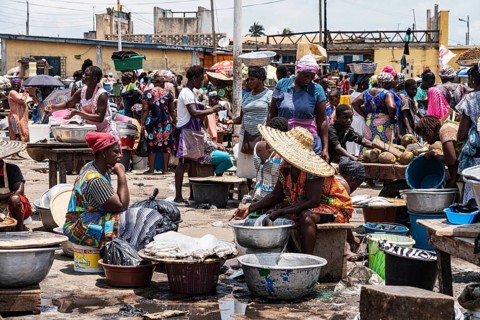 Women, fish seller
