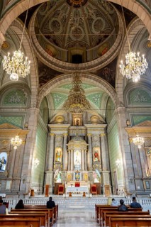 Interior of the Templo de San Francisco, Unesco site Queretaro