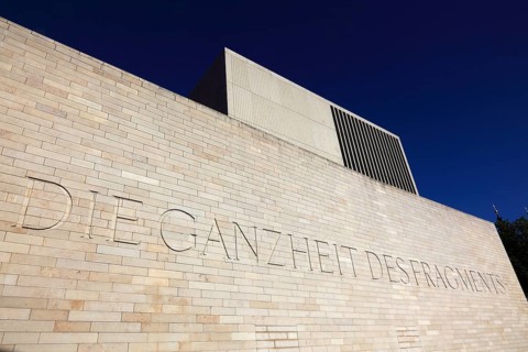 New archive building of the diocese of Fulda with art object The Wholeness of the Fragment by F. E. Walther, Fulda