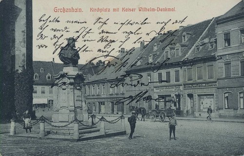 Church square with Kaiser Wilhelm monument, Grossenhain