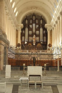 View of the organ from the Early Classicism Cathedral in St. Blasien, Southern Black Forest