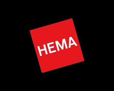 HEMA store, rotated logo