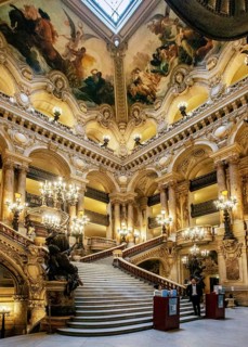 Staircase in the Opera Garnier at the Palais Garnier, Paris