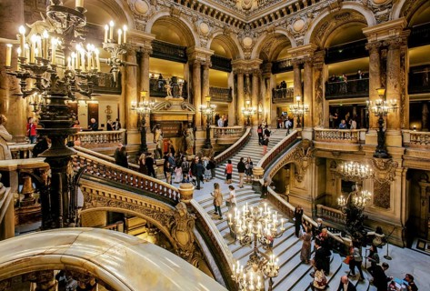Staircase in the Opera Garnier at the Palais Garnier, Paris