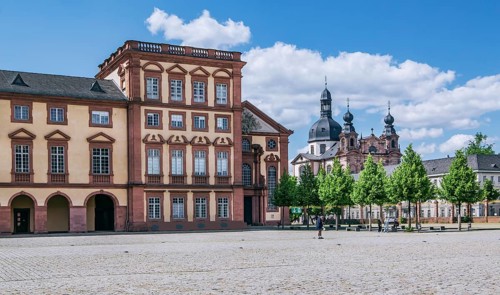 North wing of the Residence Palace at the Court of Honour with Jesuit Church, Mannheim