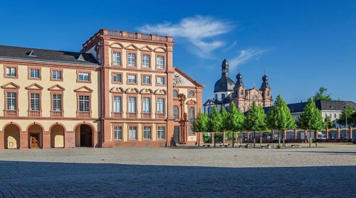 North wing of the Residence Palace at the Court of Honour with Jesuit Church, Mannheim