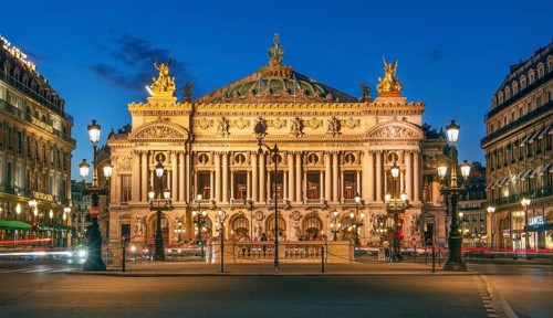 Opera Garnier at Palais Garnier at dusk, Paris