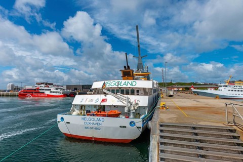Excursion boats in the outer harbour, lifeboat