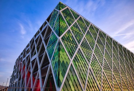 Sound insulation and natural ventilation through honeycomb structure in novel hybrid building, mixed-use building