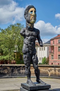 Bronze sculpture Hektor by Markus Luepertz, in front of the Bode Museum