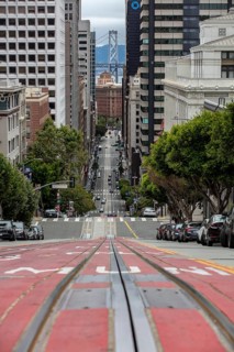 California Street, steep street with cable car tracks