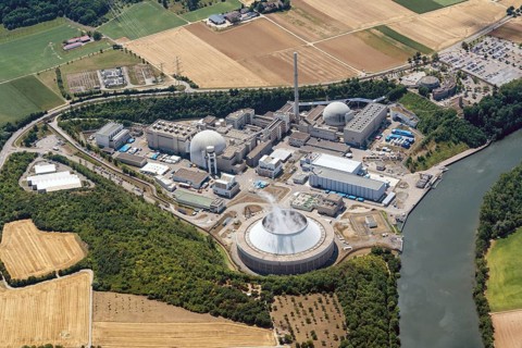 Aerial view, Neckarwestheim nuclear power plant
